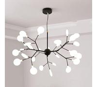 qudkdhs Modern Sputnik Chandelier Pendant Lighting,27/36/45/54-lights Firfly Chandelier with G4 Bulb Indoor Decor Hanging Ceiling Light Fixture for Dining Room Bedroom(Black,27-Lights)