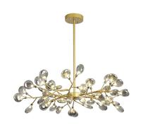 qudkdhs Nordic Firefly Sputnik Chandelier,Modern 45-Lights LED Branch Pendant Light Adjustable Indoor Hanging Ceiling Light with Glass Shade for Living Room(Glass.Size,45 Light)
