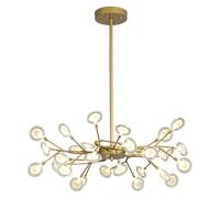 qudkdhs Nordic Firefly Sputnik Chandelier,Modern 45-Lights LED Branch Pendant Light Adjustable Indoor Hanging Ceiling Light with Glass Shade for Living Room(Glass Glass.Size,30 Light)