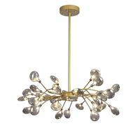 qudkdhs Nordic Firefly Sputnik Chandelier,Modern 45-Lights LED Branch Pendant Light Adjustable Indoor Hanging Ceiling Light with Glass Shade for Living Room(Glass.Size,30 Light)