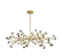 qudkdhs Nordic Firefly Sputnik Chandelier,Modern 45-Lights LED Branch Pendant Light Adjustable Indoor Hanging Ceiling Light with Glass Shade for Living Room(Glass.Size,54 Light)