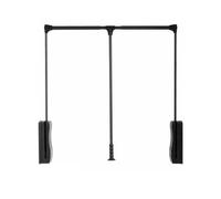 qudkdhs Pull Down Closet Rod,Extendable Cloth Hanger,with Pneumatic Buffer,for Wardrobe Heavy Duty Pull Down Clothes Rail Load-bearing 25KG(size:510-1210mm)(Black,890-1210mm)
