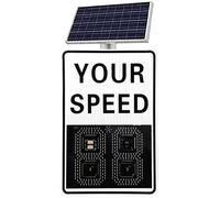 qudkdhs Solar-Powered Radar Speed Limit Sign - LED Display 20"x27"/24"x35" - Auto Red/Green Alert for Overspeed Detection - High Visibility Traffic Control 50x70cm/19.7"x27.5"