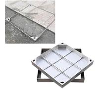qudkdhs Stainless Steel Recessed Manhole Cover And Frame, Large Square Manhole Cover Heavy Duty Embedded Invisible Decorated Inspection Chamber Lid For Patios Garden Courtyard(500x500mm/19.7x19.7in)