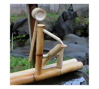 qudkdhs Standalone Japanese Rocking Water Fountain, Zen Bamboo Fountain with Pump and Water Spoon, Outdoor Water Landscape Decoration for Garden Backyard