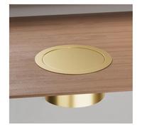 qudkdhs Trash Can Lid, in Countertop Trash Bin Lid Cover, Balance Flap Cover,Brushed Surface, Stainless Steel Embedded Push Cover for Countertop(Gold,17cm)