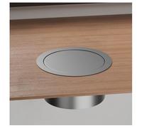 qudkdhs Trash Can Lid, in Countertop Trash Bin Lid Cover, Balance Flap Cover,Brushed Surface, Stainless Steel Embedded Push Cover for Countertop(Gray,24cm)