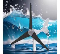 qudkdhs Wind Turbine Generator 4000W Horizontal Axis - Low Start-Up 2.5m/s, 3-Blade Wind-Solar Hybrid Power Supply For Street Lights, Security Monitoring, And Off-Grid Energy - Quiet & Efficient(24v