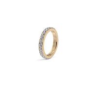 Qudo Eternity Big Memory Ring Stainless Steel Gold PVD Coated, Stainless steel zirconia,