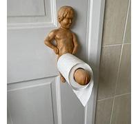 QUDOOS Funny Toilet Paper Holder, Wooden Boys Penis Wall Mount Toilet Roll Holder, Creative Wall Mounted Tissue Holder for Bathroom, Kitchen, Washroom