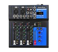QudosXy Professional Audio Mixer for 4K Interface System Console USB Digital Bluetooth MP3 Computer Input 48V Phantom Power Stereo for DJ Studio