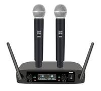 QudosXy Wireless Microphone System, Dual Wireless Mics with 2 Handhelds, Auto Scan,2x100 UHF Frequencies,130ft Range (G02-2*Microphone)
