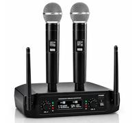 QudosXy Wireless Microphone System, Dual Wireless Mics with 2 Handhelds, Auto Scan,2x100 UHF Frequencies,130ft Range (G02-2*Microphone)