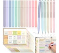 Qudubuy Bible Journaling Kit - 12 Pastel Highlighters No Bleed, 6 Gel Pens, 120 Bible Tabs, Laminated Large Print Index Tabs, Bible Markers, Bible Pens, Bible Study Accessories for Journaling & Notes