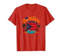 Que Bonita Bandera: Puerto Rican Pride Tropical Theme T-Shirt, Men, Red, 3XL