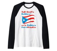 Qué Bonita Bandera Puerto Rico Pride Design Raglan Baseball Tee
