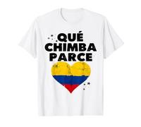 Que Chimba Parce Colombia Flag Colombian Pride Value Graphic T-Shirt, Men, White, L