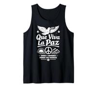 Que Viva La Paz Peace Dove Spanish Love Harmony Retro Unity Tank Top