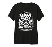 Que Viva La Paz Spanish Peace Sign Dove Sunset Positive Premium T-Shirt