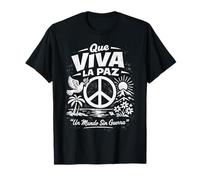 Que Viva La Paz Spanish Peace Sign Dove Sunset Positive T-Shirt