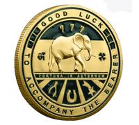 QUEAMBLER Lucky Coins 4 Leaf Clover Coin Collections Good Luck Charms for Women Men Good Luck Coin