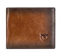 QUEAMBLER RFID Wallets for Men Slim Front Pocket Wallet, BullCaptain Leather Wallet Bifold with 2 ID Windows