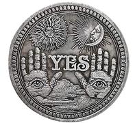 QUEAMBLER YES NO Coin Decision Coin Lucky Coin Challenge Coin Skull Pattern Collection Love Coins Making Life Easier