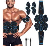 Queath EMS Abdominal Muscle Trainer, ABS Trainer Muscle Stimulator, 8 Modes & 18 Intensities For Abdominal/Arm/Leg/Hip Training, EMS Muscle Stimulator, Electric Abdominal Muscle Toner