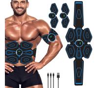 Queath EMS Abdominal Muscle Trainer, ABS Trainer Muscle Stimulator, 8 Modes & 18 Intensities For Abdominal/Arm/Leg/Hip Training, EMS Muscle Stimulator, Electric Abdominal Muscle Toner