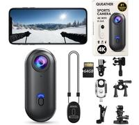 Queather ActionSnap 4K Wearable Thumb Camera, POV Pro Body Camera with Spring Clip, Portable Mini Body Cam for Vlogging, Helmet Cam for Motorcycle, Travel, Cycling, and Hands-Free Recording