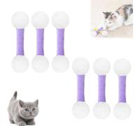 Queather Giant Cat Q-Tip Toy - Swabs Catnip Toys Set of 6, Soft Cotton Swab Kicker Toys, Interactive Qtip Toys for Cats, Plush Teething Chew Toy for Indoor Play(Purple)