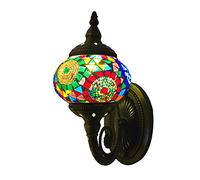 QUEAWOQ Turkish Moroccan Wall Sconce Lamp Bohemian Wall Lights Vintage Mosaic Glass Shade Bedside Lamp for Living Room Bedroom Hallway Balcony Cafe Bar, E14,C Octopus feet