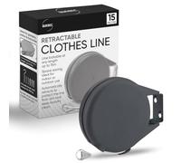 Quebec 15m Heavy Duty Retractable Washing Line Wall Mounted with Durable PVC Cover for Outdoor Use - Space Saving and Sturdy Clothes Line Drying Solution for Garden and Patio