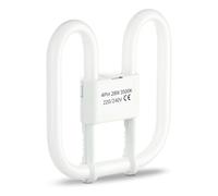 Quebec 28W GR10q CFL 2D Butterfly Bulb, 2000LM, 3500K Warm White, 10000H Lifespan, Energy Class A, 220V - 20x20cm Compact Ceiling Light for Home & Office (28W 4 Pin 3500K)