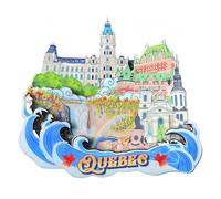 Quebec Canada 3D Refrigerator Magnet Tourist Souvenirs Wood Magnetic Stickers Quebec Fridge Magnet Home & Kitchen Decoration from China