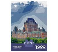 Quebec City 1000 Piece Jigsaw Puzzle, Historic Square Architecture, Weekend Hobby, Matte Printed Jigsaw, Family Night Game for Families, 38x26cm/1000pcs