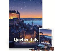 Quebec City at Night Illustration 1000 Piece Puzzle For Teenagers Smart Training Peaceful Hobby Precise Edges size 50x75cm