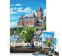 Quebec City Landscape Hard Jigsaw Puzzle for Adults 1000 Pieces Memory Lift Easy Leisure Image Assembly Artistic Gift (38x26cm)