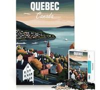 Quebec City Landscape Poster 1000 Pieces Jigsaws Adults Puzzles Gifts Boost Memory Mental Relax Premium Cut Warm Surprise (38x52cm)