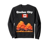 Quebec City souvenir Autumn leaves fall foliage Canada flag Sweatshirt