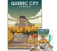 Quebec City Travel Poster 1000 Piece Jigsaw Puzzle for Adults Teens,Learning Educational Toys Family Games Birthday Present,Gifts 38x26cm
