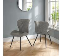 Seconique Quebec Chair in Grey Faux Leather Sold 4PC, W 51cm x D 62cm x H 90.5cm