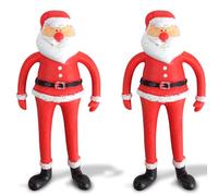 Quebec Playwrite Stretchy Father Christmas Unique Holiday Stocking Presents Christmas Eve Delights, Fun Kids Stocking Fillers Special Festive Surprises 12cm (Pack of 2)