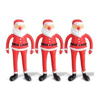 Quebec Playwrite Stretchy Father Christmas Unique Holiday Stocking Presents Christmas Eve Delights, Fun Kids Stocking Fillers Special Festive Surprises 12cm (Pack of 3)