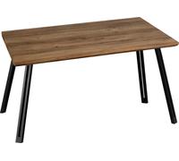Seconique Quebec Straight Edge Dining Table - L80 X W140 X H76 Cm - Medium Oak Effect/black