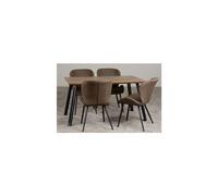 Quebec Straight Edge Dining Set Seconique Dark Brown One Size