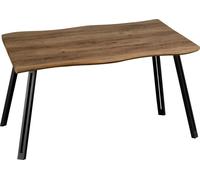 Seconique Quebec Wave Edge Dining Table in Medium Oak Effect, none
