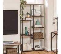 quebec wooden bookcase with 5 shelves in weathered oak