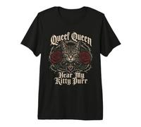 Queef Queen Hear My Kitty Purr Goth Cat Lady Premium T-Shirt