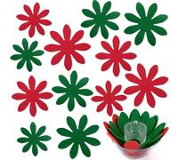 Queekay 12 Pcs Felt Pot and Pan Protectors 12/14/16 Inch Larger Thicker Pan Protector Pads, Colorful Pot Separators for Stacking Cookware Organizing Protecting (Red Green·)